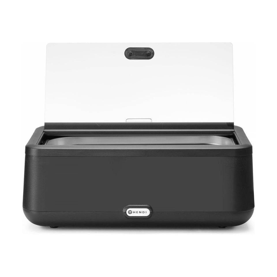 Hendi Chafing Dish Black - CDU0001 with the lid lifted