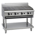 Waldorf 800 Series 1200mm Gas Chargrill Low Back Version - Leg Stand - CHL8120G-LS