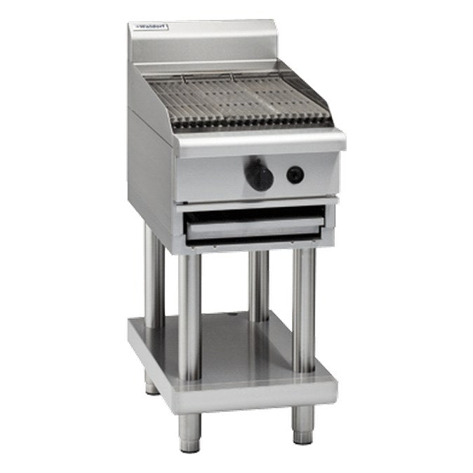 Waldorf 800 Series 450mm Gas Chargrill Low Back Version - Leg Stand - CHL8450G-LS