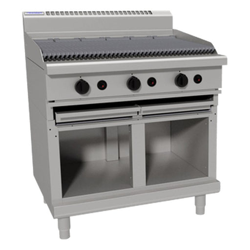 Waldorf Bold 900mm Gas Chargrill Low Back Version - Cabinet Base - CHL8900G-CB