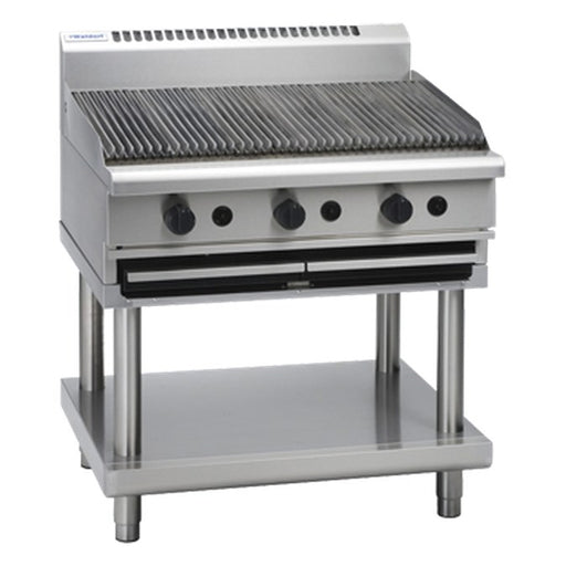 Waldorf 800 Series 900mm Gas Chargrill Low Back Version - Leg Stand - CHL8900G-LS