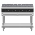 Waldorf Bold 1200mm Gas Chargrill Low Back Version - Leg Stand - CHLB8120G-LS