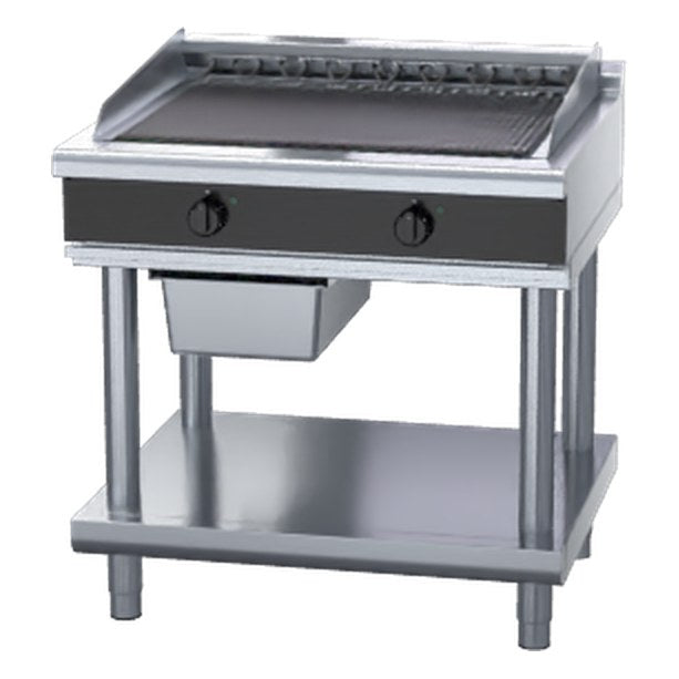 Waldorf Bold 900mm Electric Chargrill Low Back Version - Leg Stand - CHLB8900ED-LS