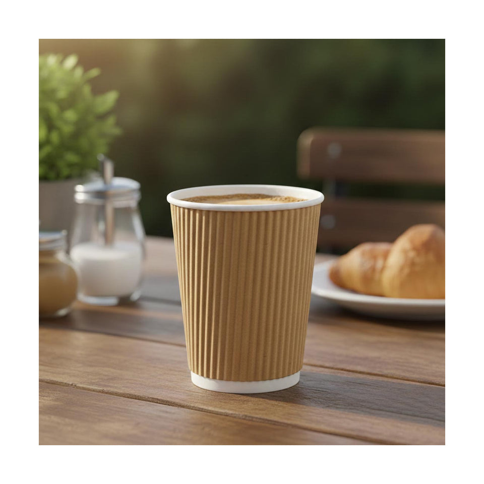 PakMax KRAFT 16oz Corrugated Hot Paper Cup - CHPC-90-16K