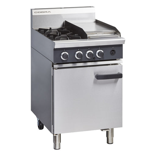 Cobra 600mm Two Burner / Griddle Gas Range Static Oven - CR6C