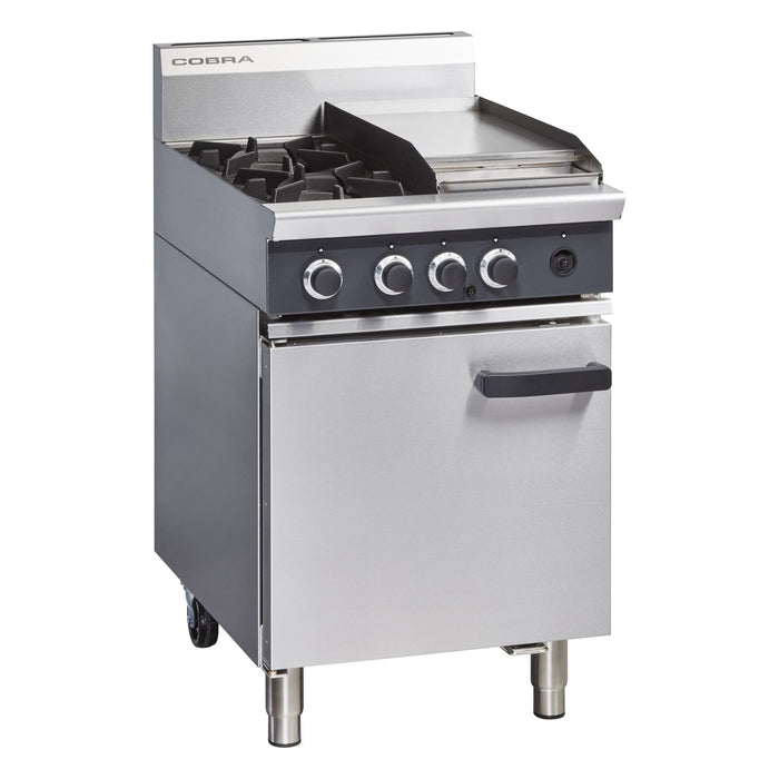 Cobra 600mm Two Burner / Griddle Gas Range Static Oven - CR6C