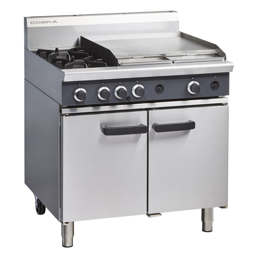 Cobra 900mm Two Burner / Griddle Gas Range Static Oven - CR9B