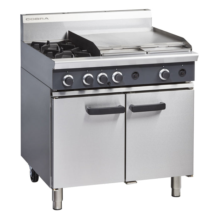 Cobra 900mm Two Burner / Griddle Gas Range Static Oven - CR9B