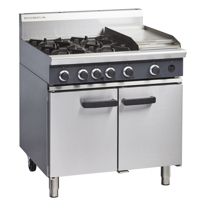 Cobra 900mm Four Burner / Griddle Gas Range Static Oven - CR9C