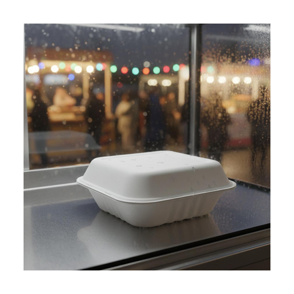 PakMax 9*9" Sugarcane Clamshell 3-Compartment - CS-993