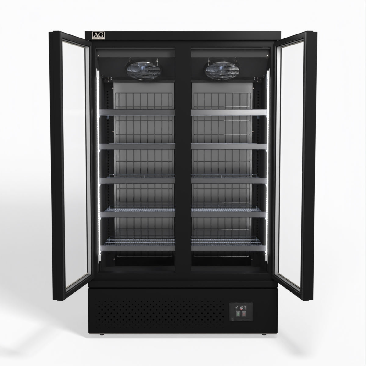 AG Supermarket Two Glass Doors Upright Display Fridge 1000L - CSB1000