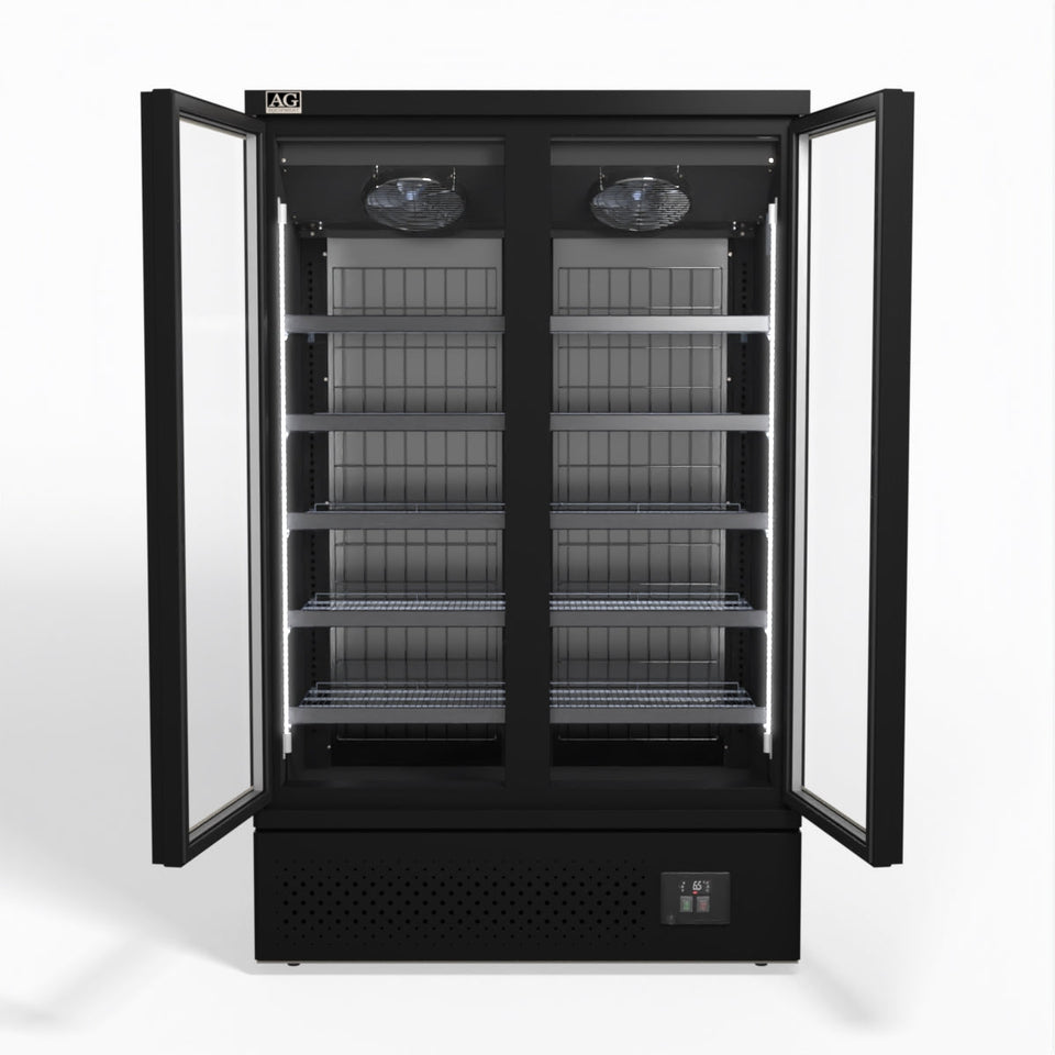 AG Supermarket Two Glass Doors Upright Display Fridge 1000L - CSB1000