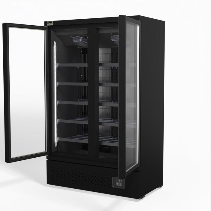 AG Supermarket Two Glass Doors Upright Display Fridge 1000L - CSB1000