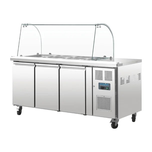 Polar U-Series Triple Door Refrigerated Gastronorm Saladette Counter - CT394-A