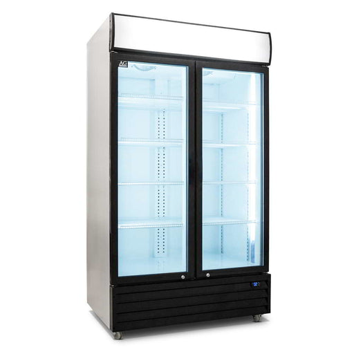 AG Double Door Upright Display Fridge - Glass Door 1000L - CU1000TNG