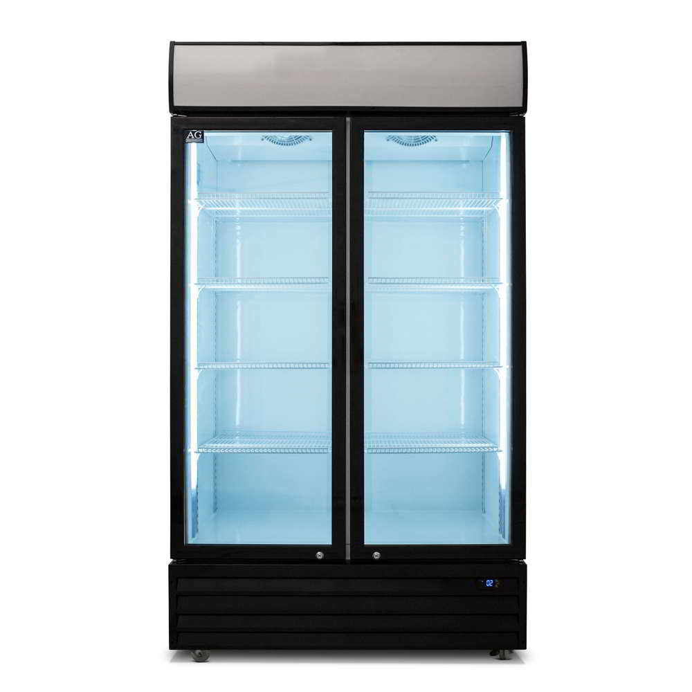 AG Double Door Upright Display Fridge - Glass Door 1000L - CU1000TNG