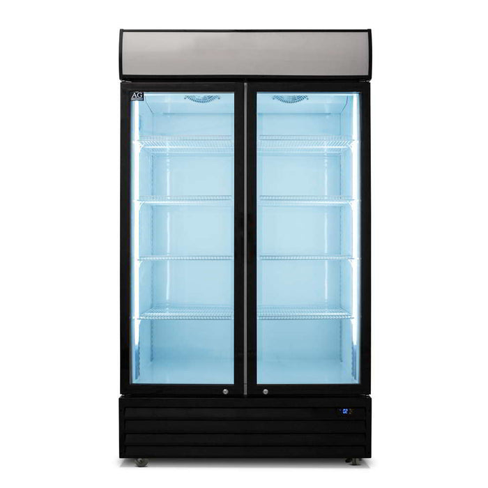 AG Double Door Upright Display Fridge - Glass Door 1000L - CU1000TNG