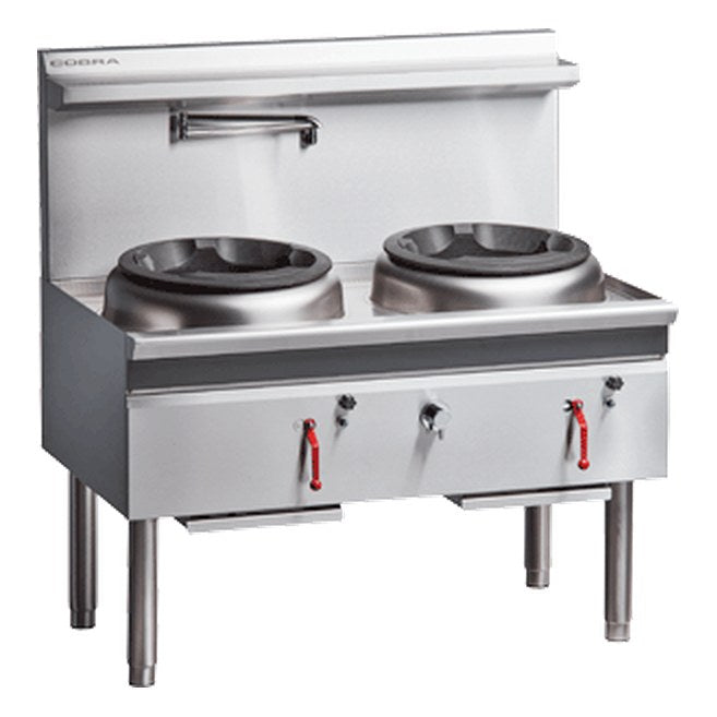 Cobra 1200mm Gas Waterless Wok with 1 Chimney burner and 1 Duckbill burner - CW2H-CD