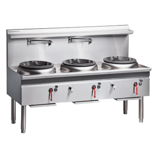 Cobra 1800mm Gas Waterless Wok with 3 Chimney burners - CW3H-CCC