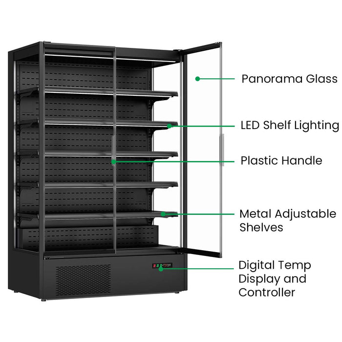 Thermaster Supermarket Panorama 2 Door Chiller Display 1250L - DC-125B