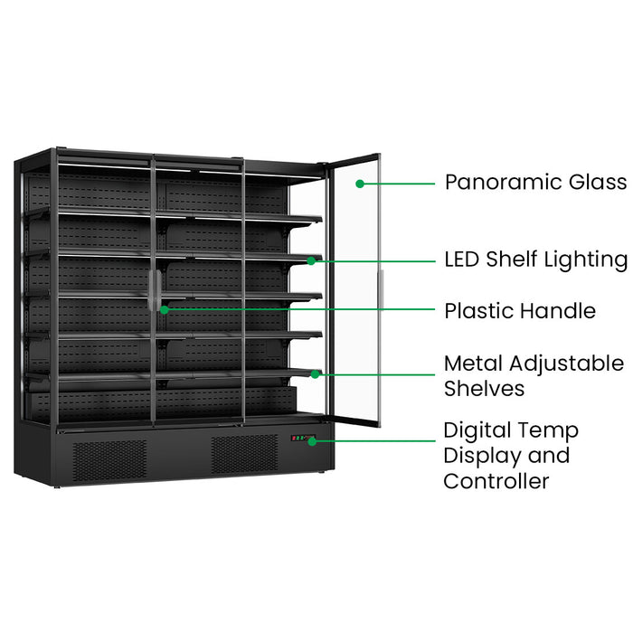 Thermaster Supermarket Panorama 3 Door Chiller Display 1875L - DC-187B
