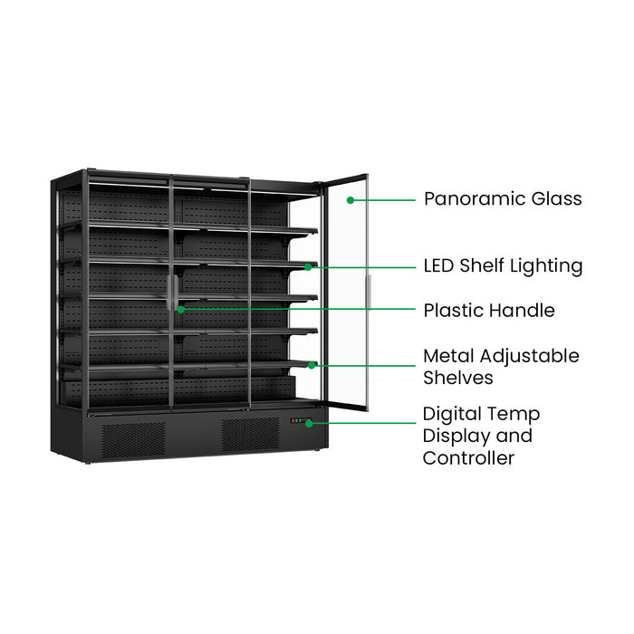 Thermaster Supermarket Panorama 3 Door Chiller Display 1875L - DC-187B