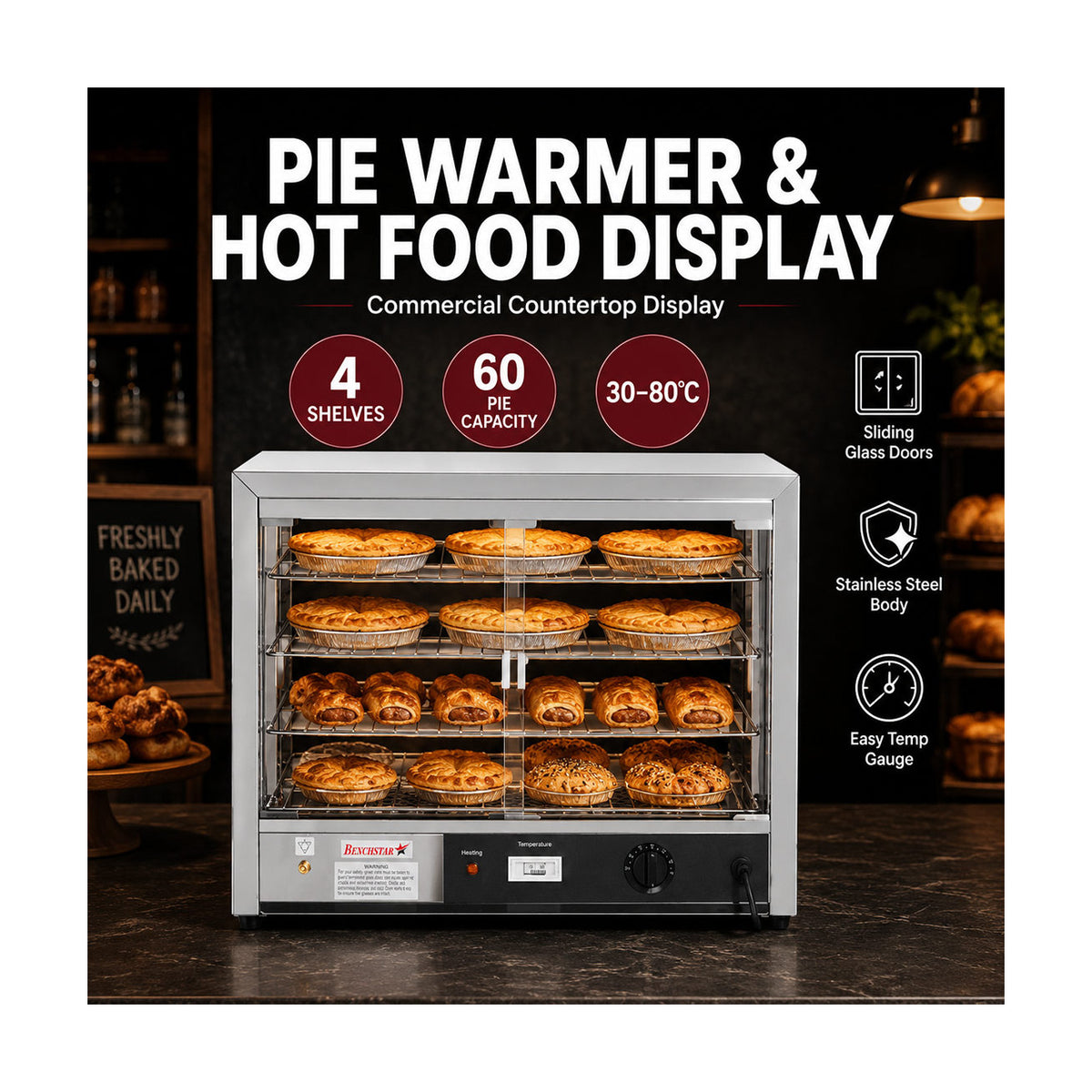 Benchstar Pie Warmer & Hot Food Display - DH-580E