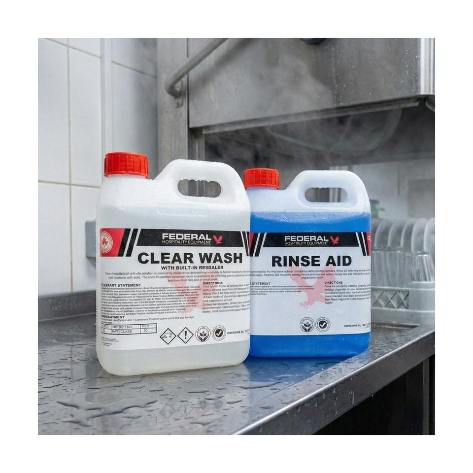 FED DISHWASHER CHEMICAL CLEANING PACK (Clear Wash 2L + Rinse Aid 2L) - DH-PACK