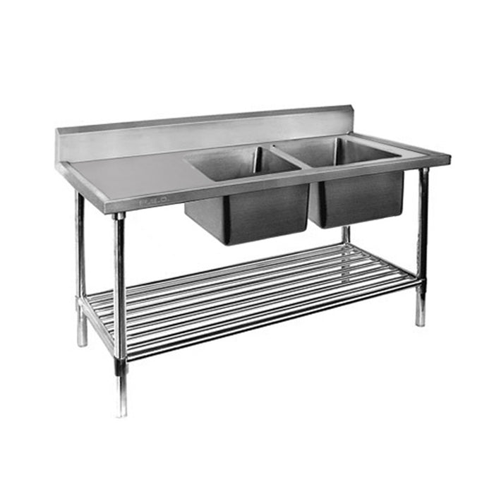 Modular Systems Stainless Steel Double Sink Bench with Pot Undershelf - DSB6 & DSB7