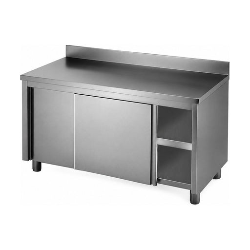 Modular Systems Stainless Steel Kitchen Tidy Workbench Cabinet with Splashback 1200mm - DTHT-1200B-H