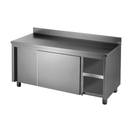 Modular Systems Stainless Steel Kitchen Tidy Workbench Cabinet with Splashback 1800mm - DTHT-1800B-H