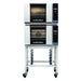 Turbofan Half Size Electric Convection Ovens Touch Screen Control Double Stacked on a Stainless Steel Base Stand - E23T3/2