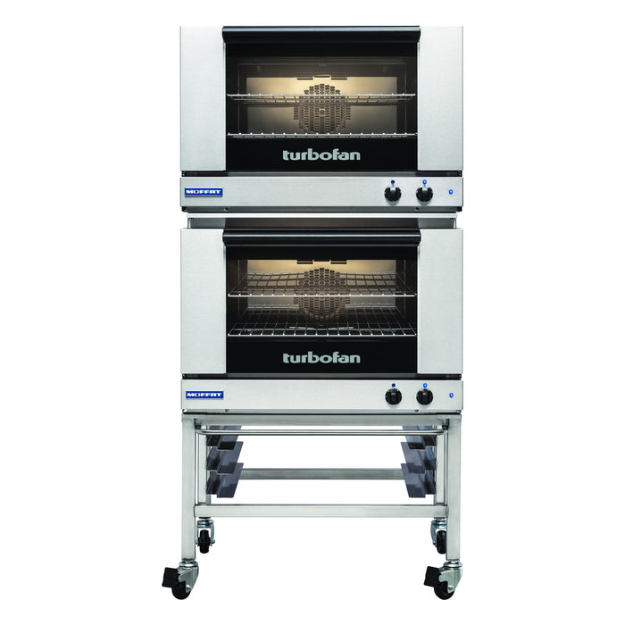 Turbofan Full Size Tray Manual Electric Convection Ovens Double Stacked - E27M2/2