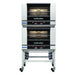 Turbofan Full Size Tray Digital Electric Convection Ovens Double Stacked on a Stainless Steel Base Stand - E27D2/2C