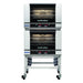 Turbofan Full Size Tray Digital Electric Convection Ovens Double Stacked on a Stainless Steel Base Stand - E27D3/2