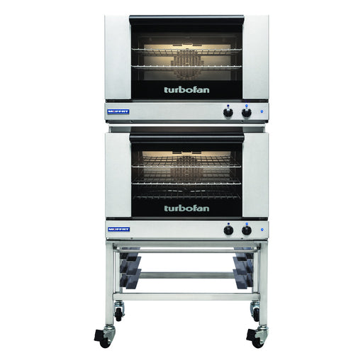 Turbofan Full Size Tray Manual Electric Convection Ovens Double Stacked - E27M3/2