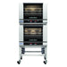 Turbofan Full Size Electric Convection Ovens Touch Screen Control Double Stacked on a Stainless Steel Base Stand - E28T4/2