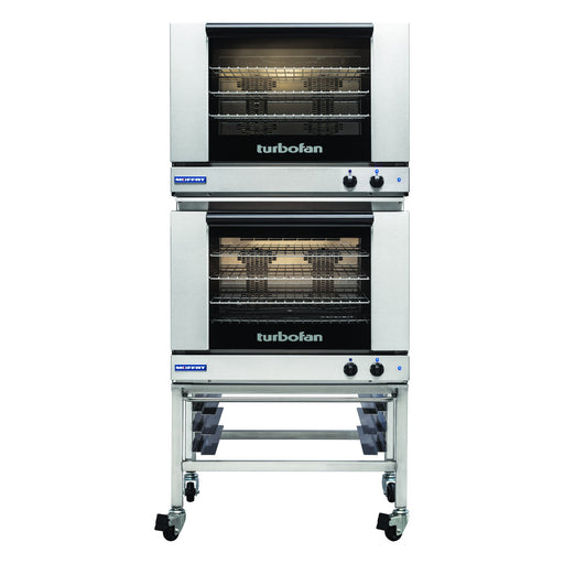 Turbofan Full Size Tray Manual Electric Convection Ovens Double Stacked - E28M4/2