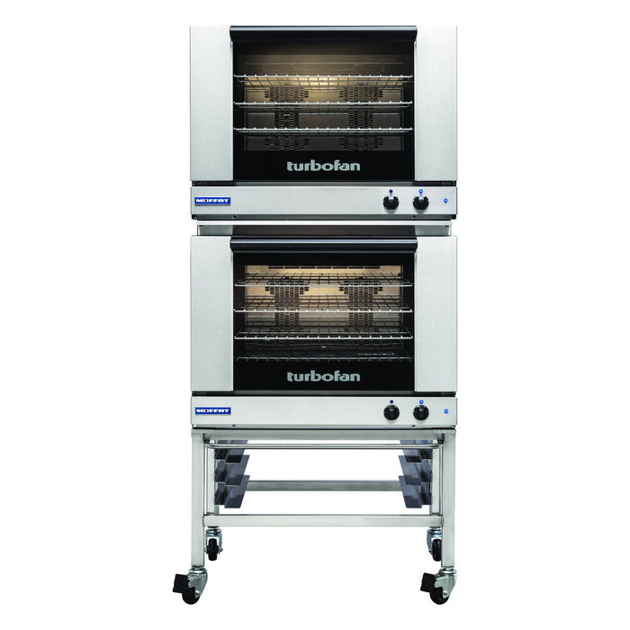 Turbofan Full Size Tray Manual Electric Convection Ovens Double Stacked - E28M4/2