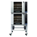 Turbofan Double Stacked - GN 1/1 Manual / Electric Convection Ovens Double Stacked on a Stainless Steel Base Stand - E30M3/2C