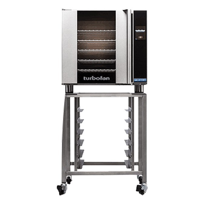 Turbofan 2 x E32T4 Electric Convection Ovens Double Stacked with castor base stand - E32T4/2C