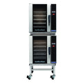 Turbofan Full Size Tray Touch Screen Electric Convection Oven Double Stacked With Castor Base Stand - E33T5/2C