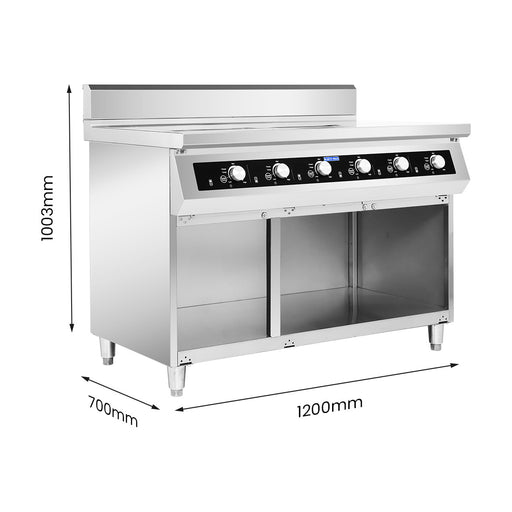 Electmax 700 Series Induction 6-Burner Cooker with Splashback - EIC7-1200P