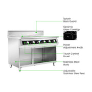 Electmax 700 Series Induction 6-Burner Cooker with Splashback - EIC7-1200P