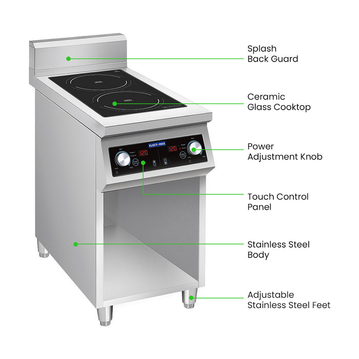 Electmax 700 Series Induction 2-Burner Cooker with Splashback - EIC7-400P