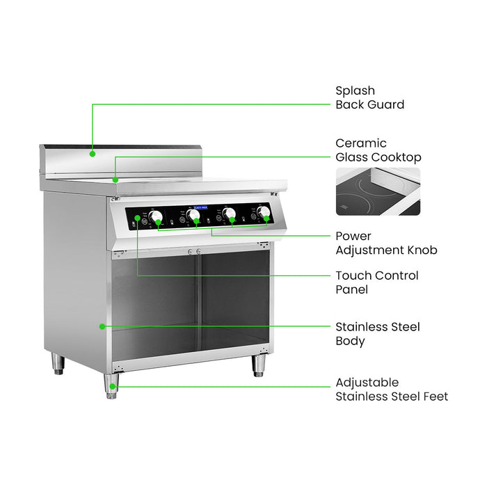 Electmax 700 Series Induction 4-Burner Cooker with Splashback - EIC7-800P