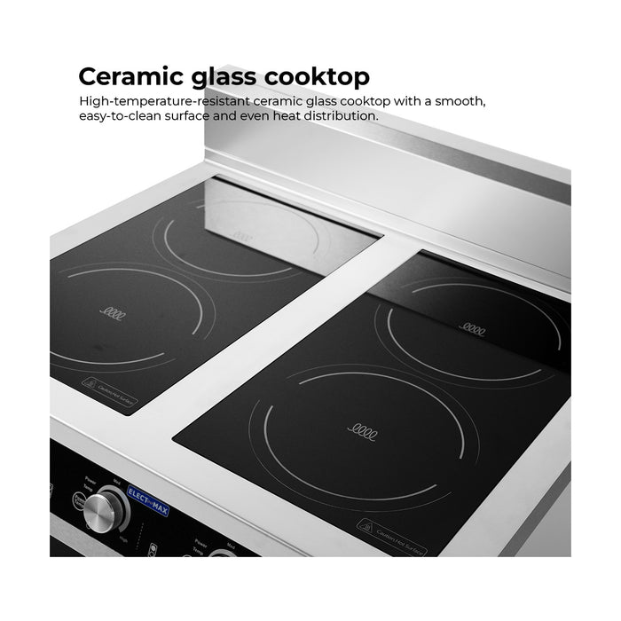 Electmax 700 Series Induction 4-Burner Cooker with Splashback - EIC7-800P