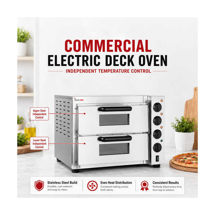 Baker Max Compact Countertop Double Deck Electric Pizza Oven - EP-2T/15