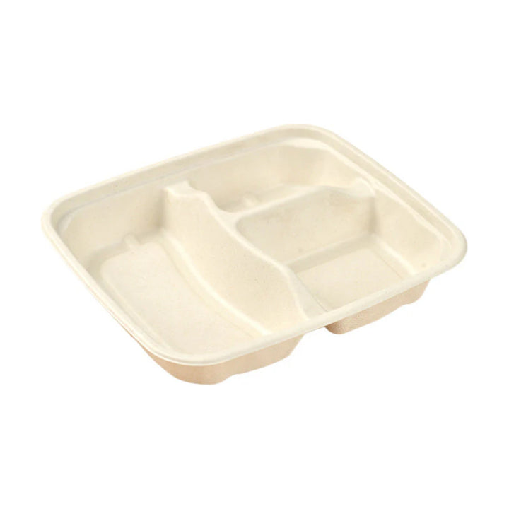 PakMax Sugarcane Small 3-Compartment Food Container - FC-31-S