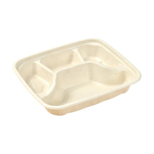 PakMax Sugarcane Small 4-Compartment Food Container - FC-41-S